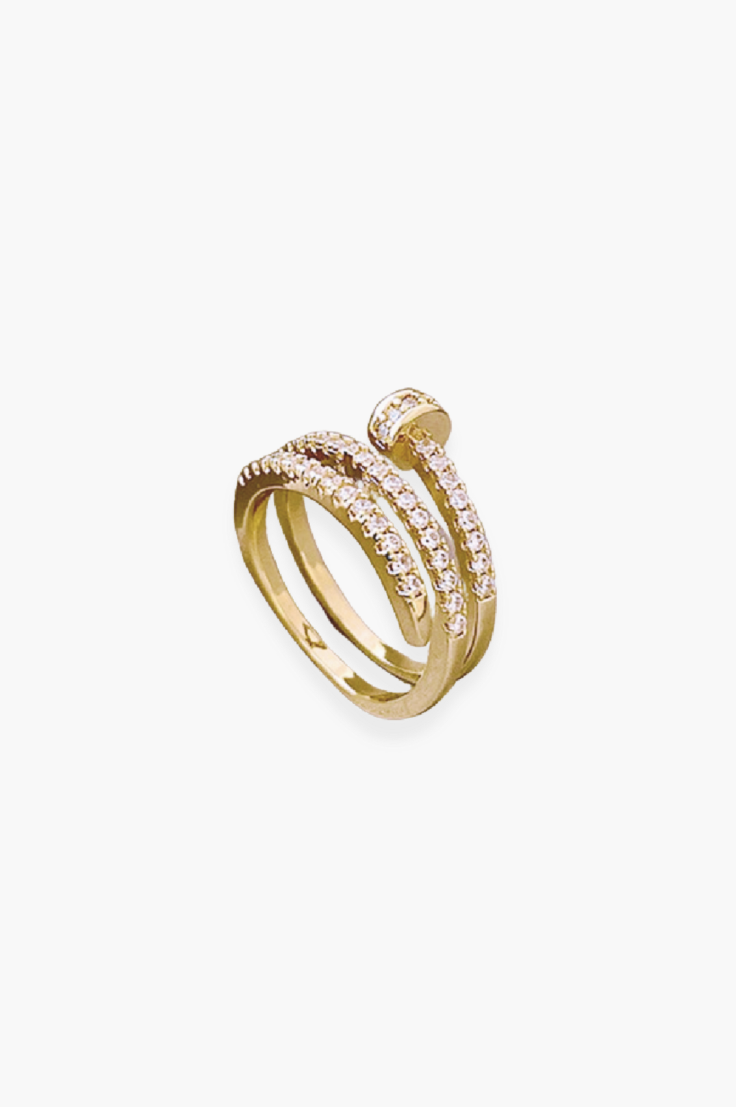 Gold Pave Nail Ring