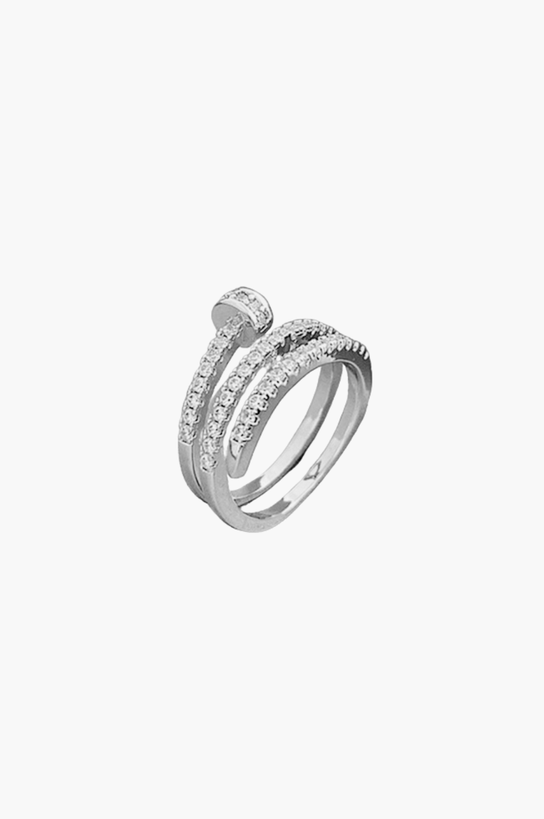 Pave Nail Bangle Silver