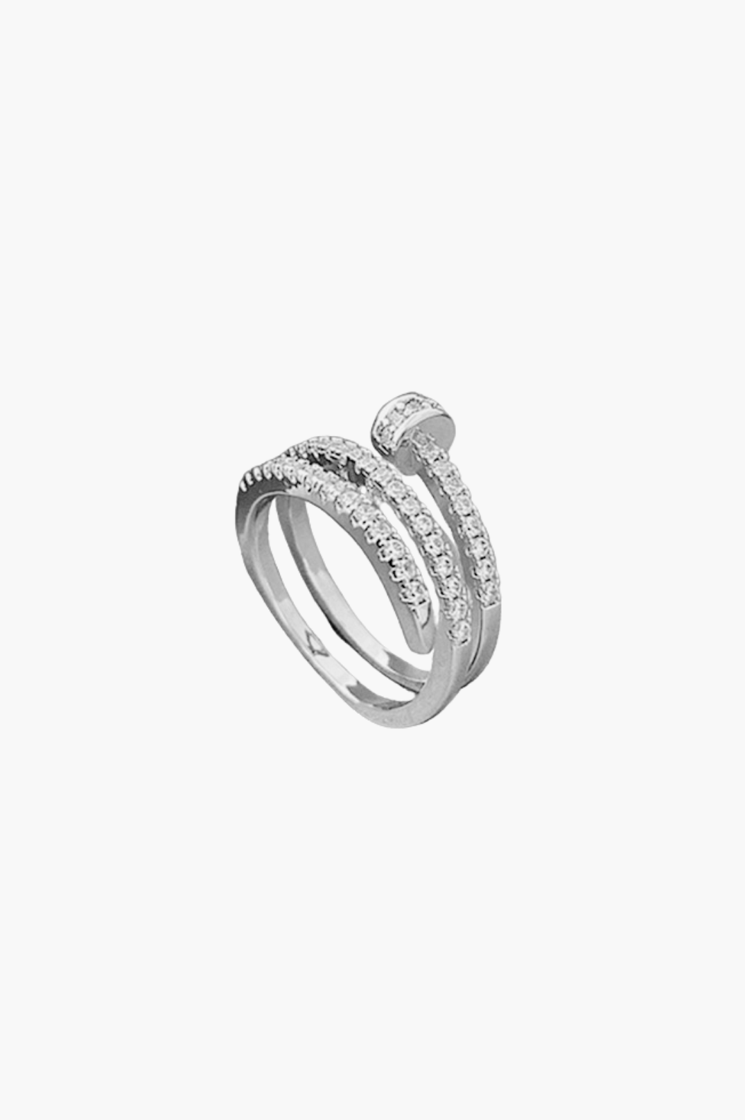 Pave Nail Bangle Silver