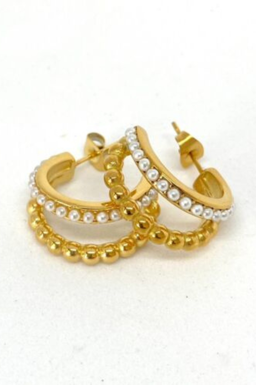 Lane Pearl & 18kt Gold Plated Hoops PRE-ORDER SHIP 18TH MAY