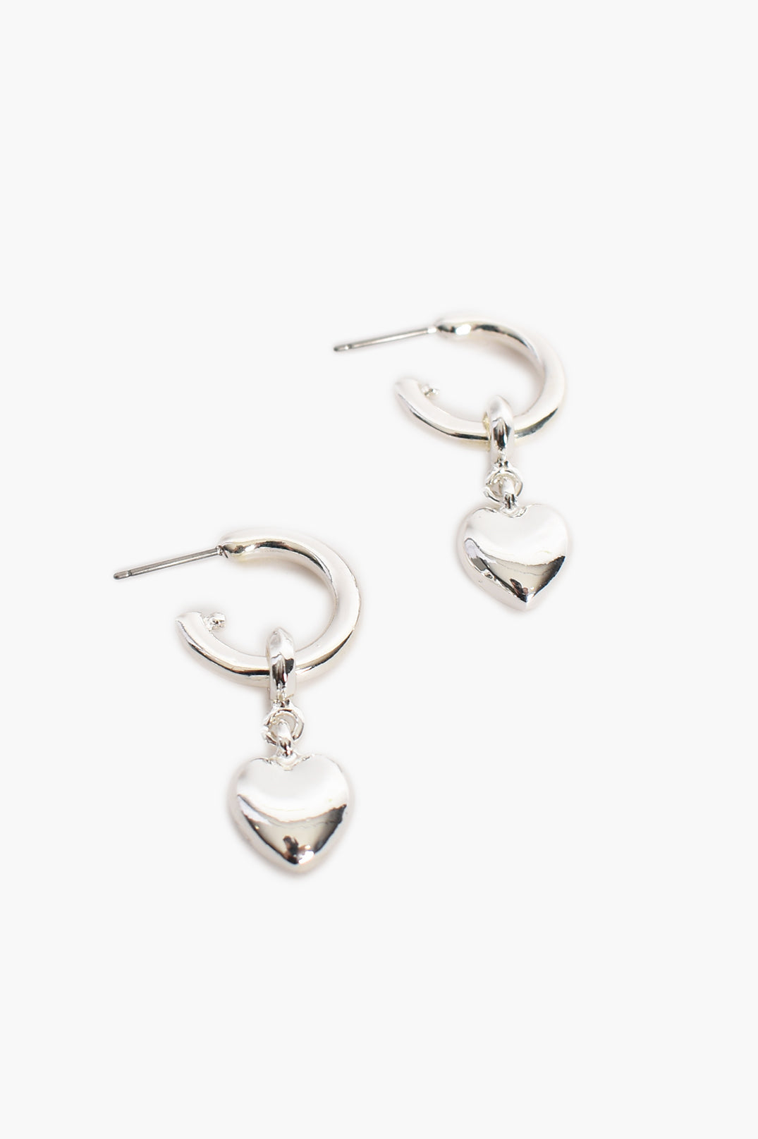 Milan Heart Earrings Silver