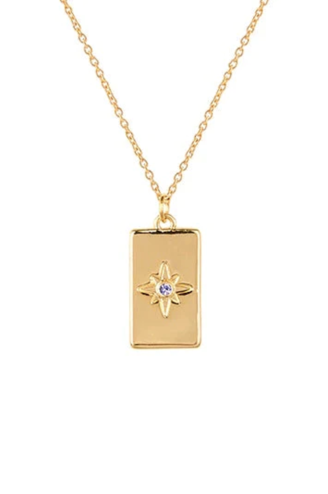 French Star Disc Necklace Gold