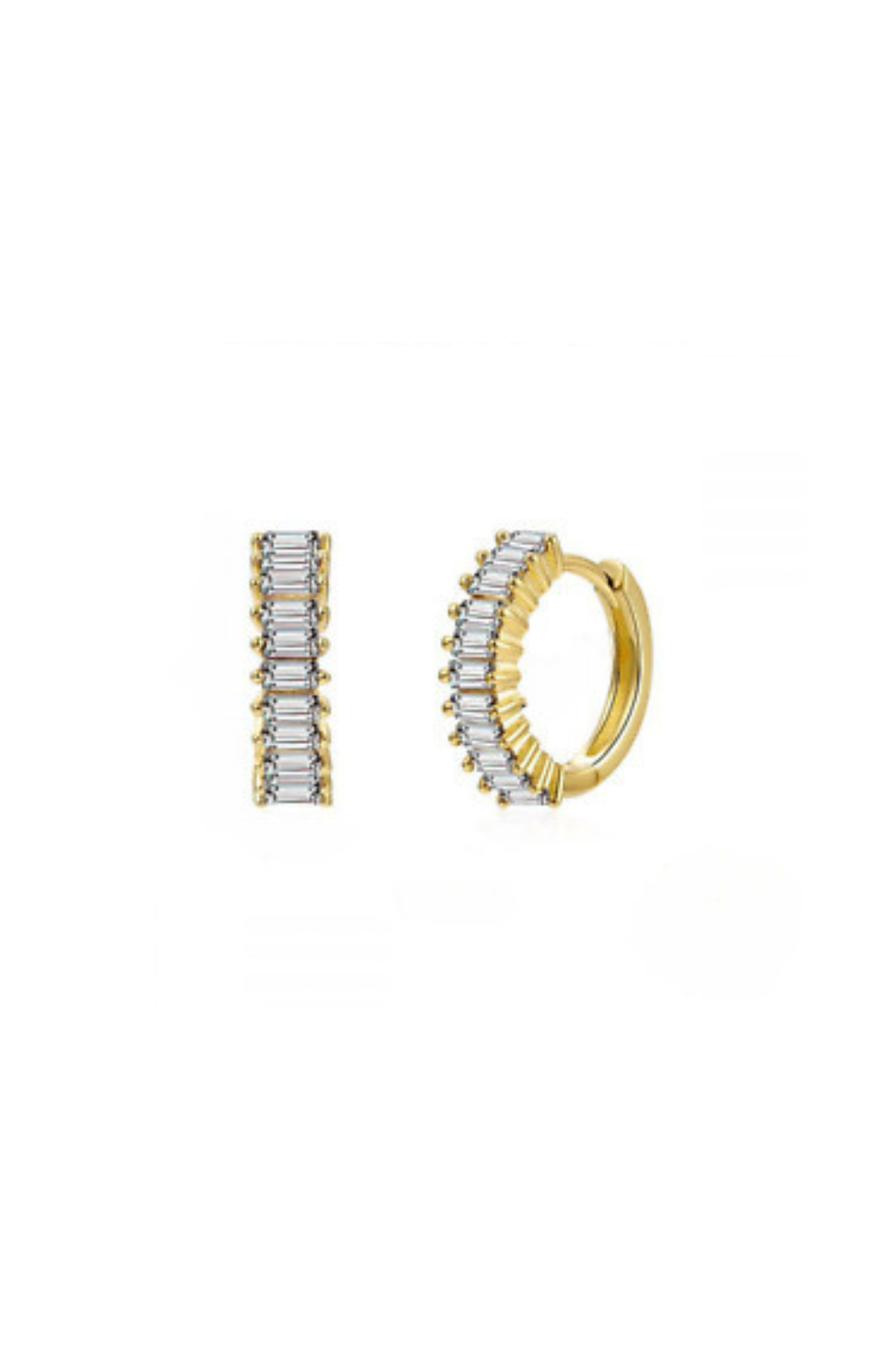 Ava Crystal 18kt Gold Plated Hoops