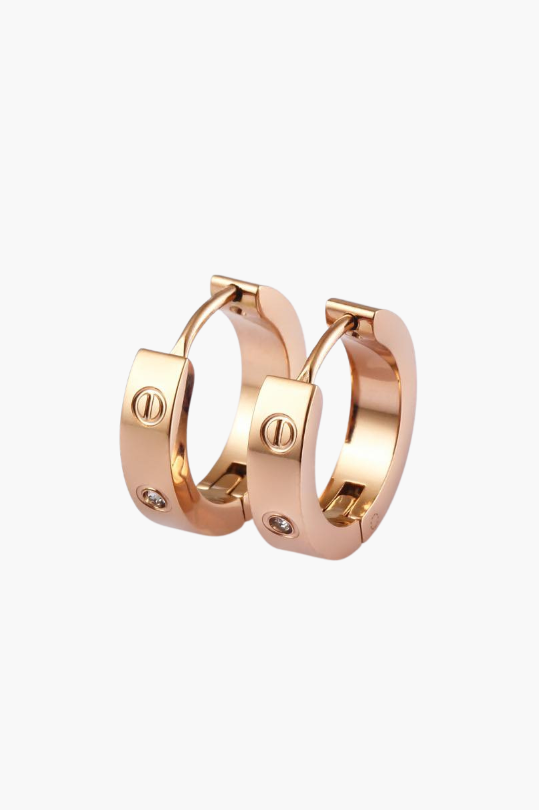 London Huggie Earrings Rose Gold