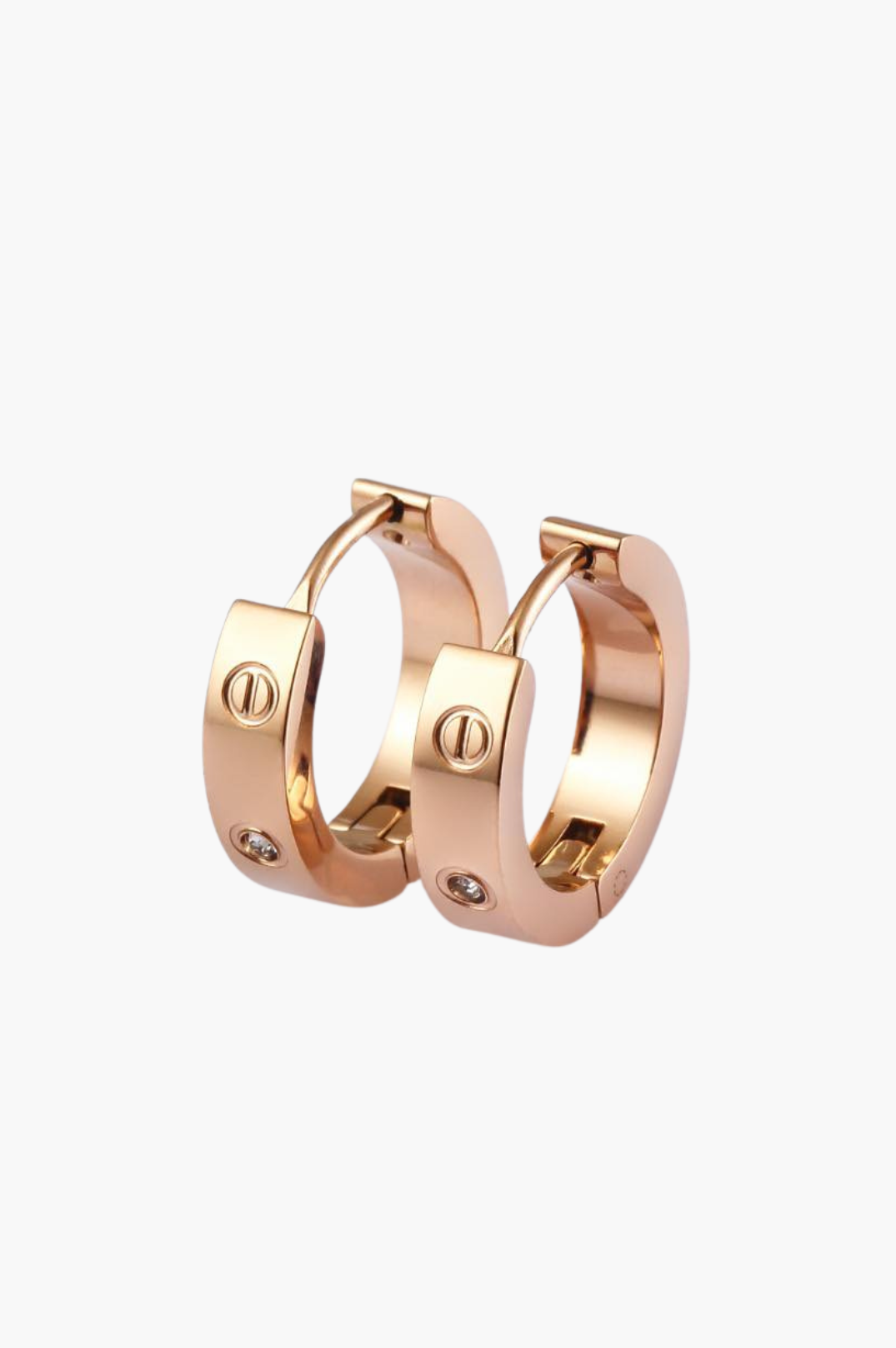 London Huggie Earrings Rose Gold