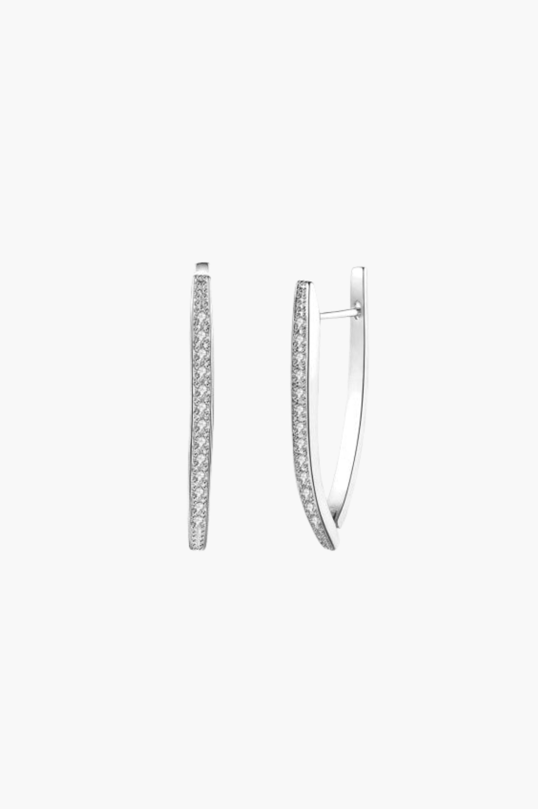 V Earrings Platinum