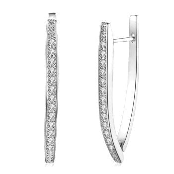 V Earrings Platinum