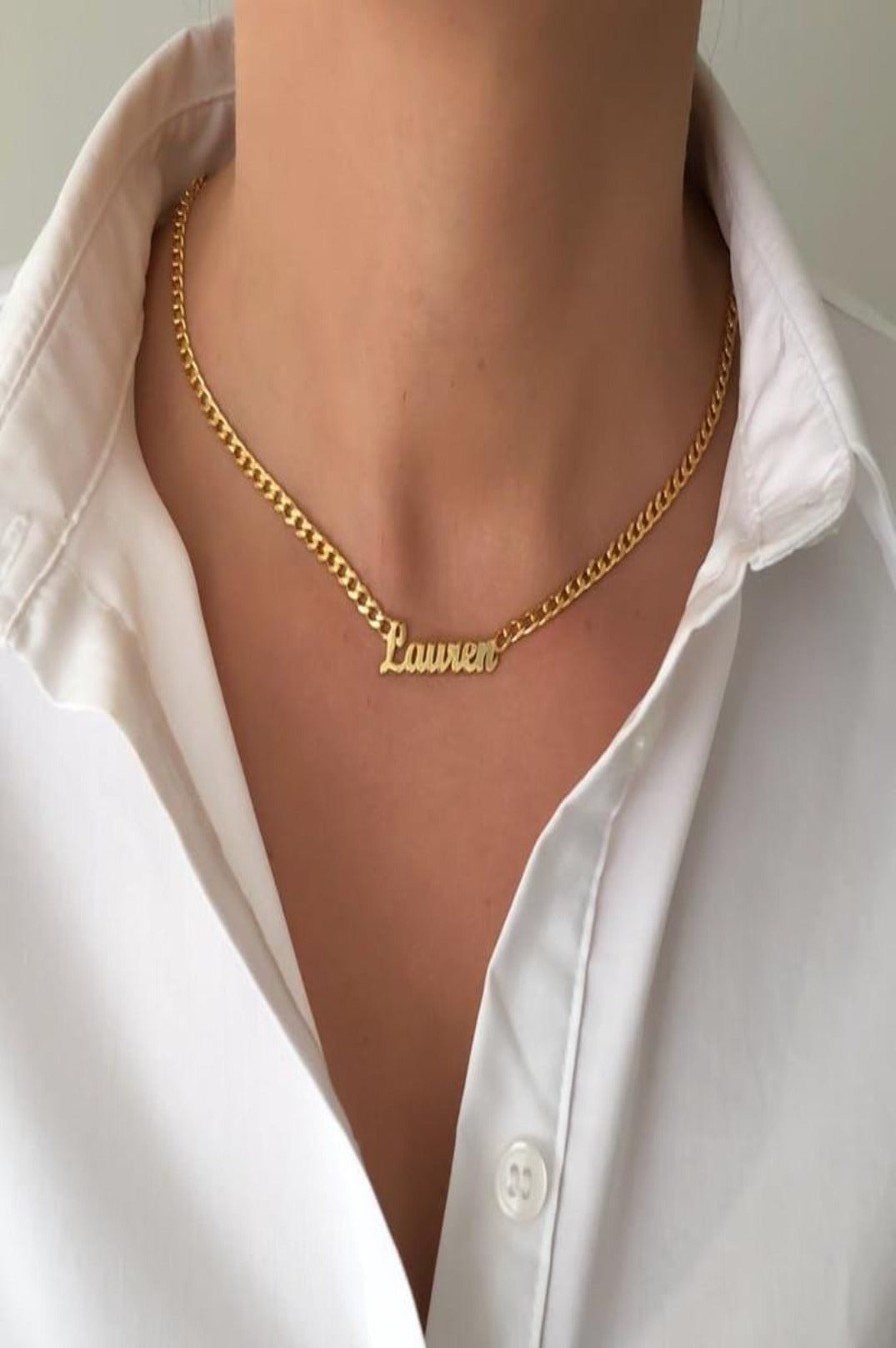 Custom Cuban Chain Name Necklace Gold/Silver/Rose Gold