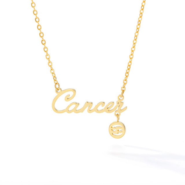 Custom Zodiac Necklace Gold